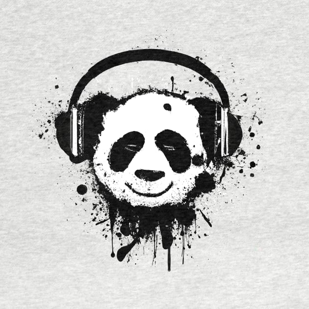 Panda Bear Wearing Headphones by Mister Graphics